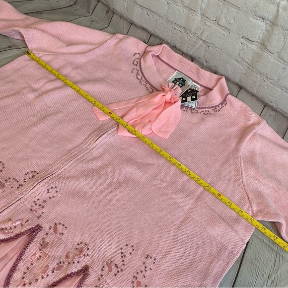 Storybook Knits “Soft Blush” Cardigan Sweater Limited Edition Beaded SZ 3XL - Picture 8 of 11